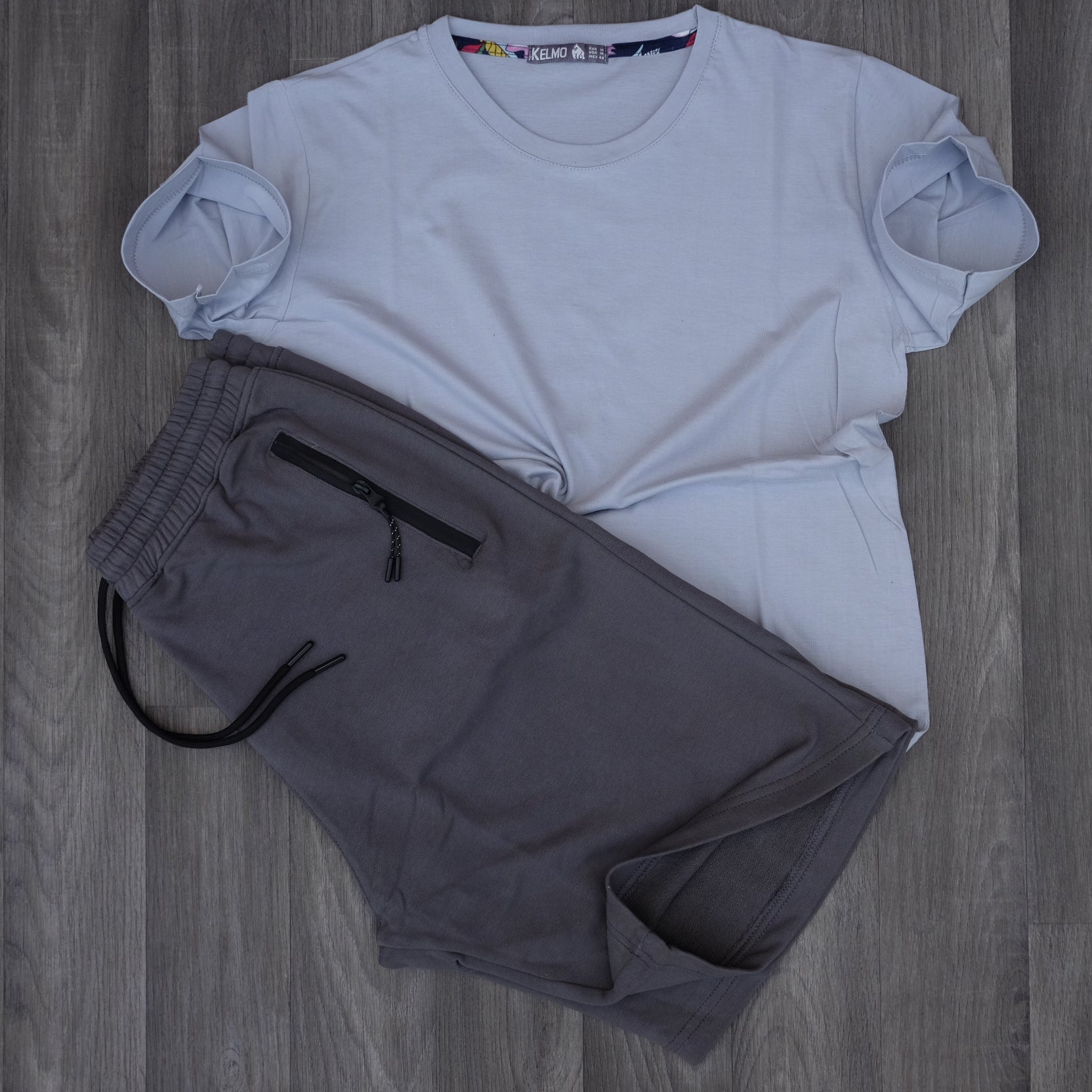 Pack Short Gris Fonce + T-Shirt Gris Clair
