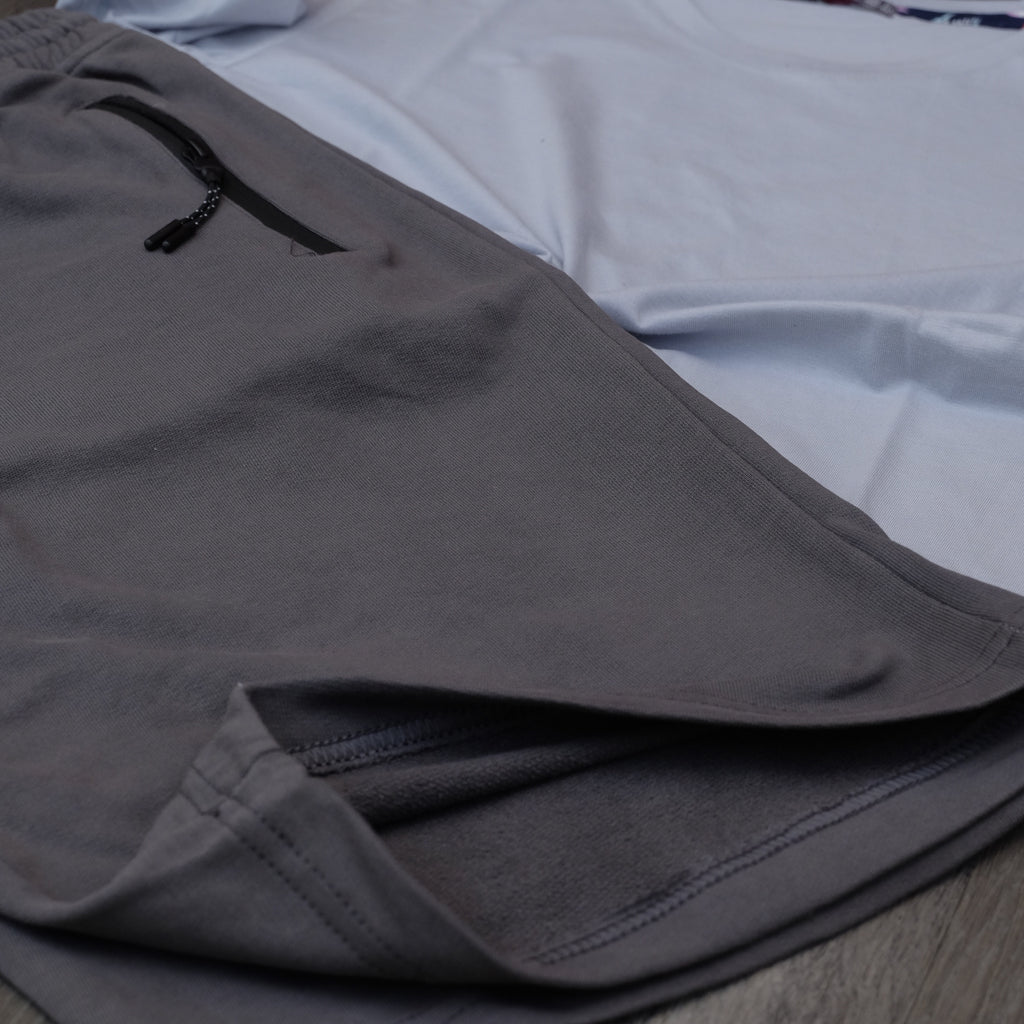 Pack Short Gris Fonce + T-Shirt Gris Clair