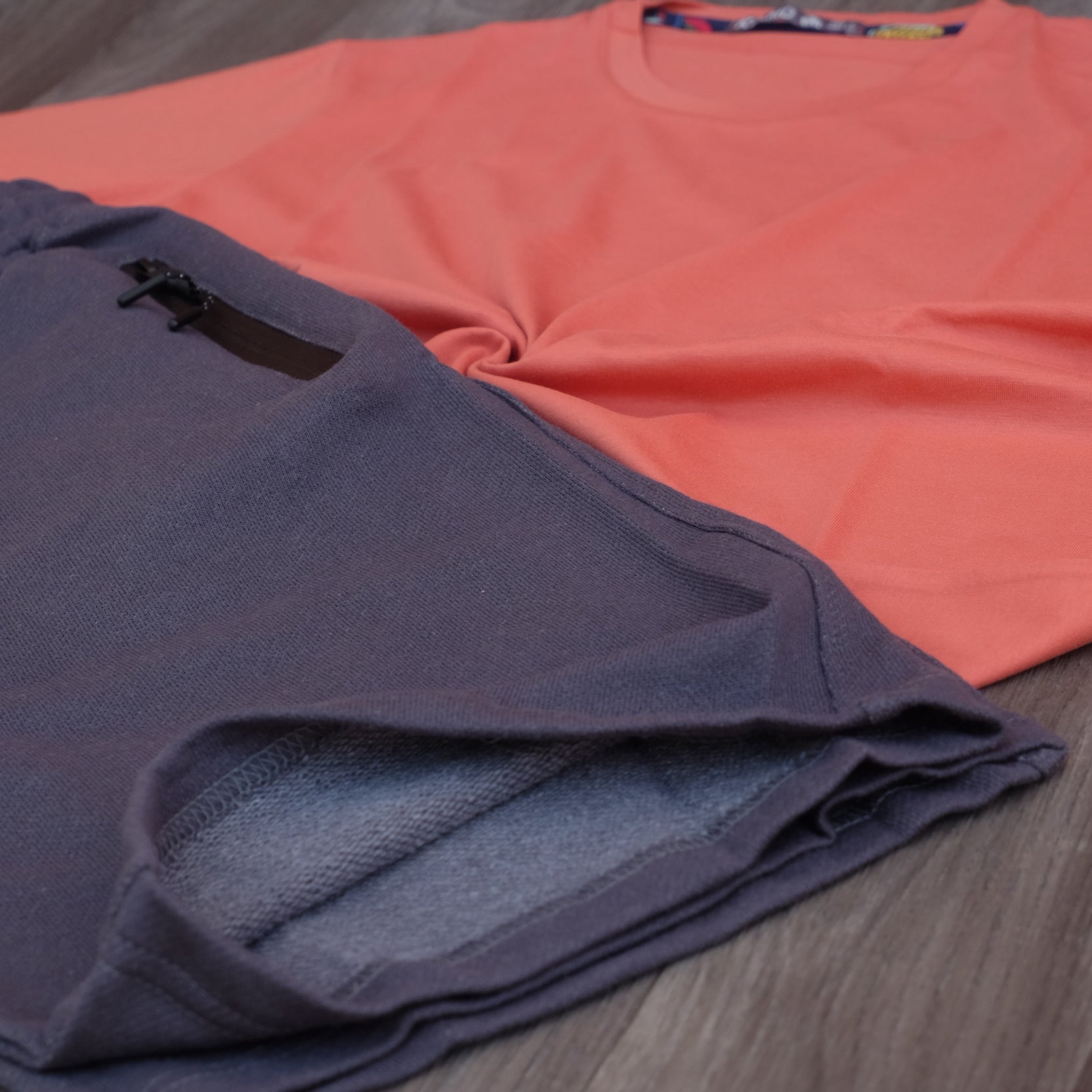 Pack Short Gris Fonce + T-Shirt Saumon