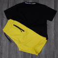 Pack Short Jaune Fluo + T-Shirt Noir