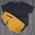 Pack Short Jaune Fonce + T-Shirt Gris Fonce