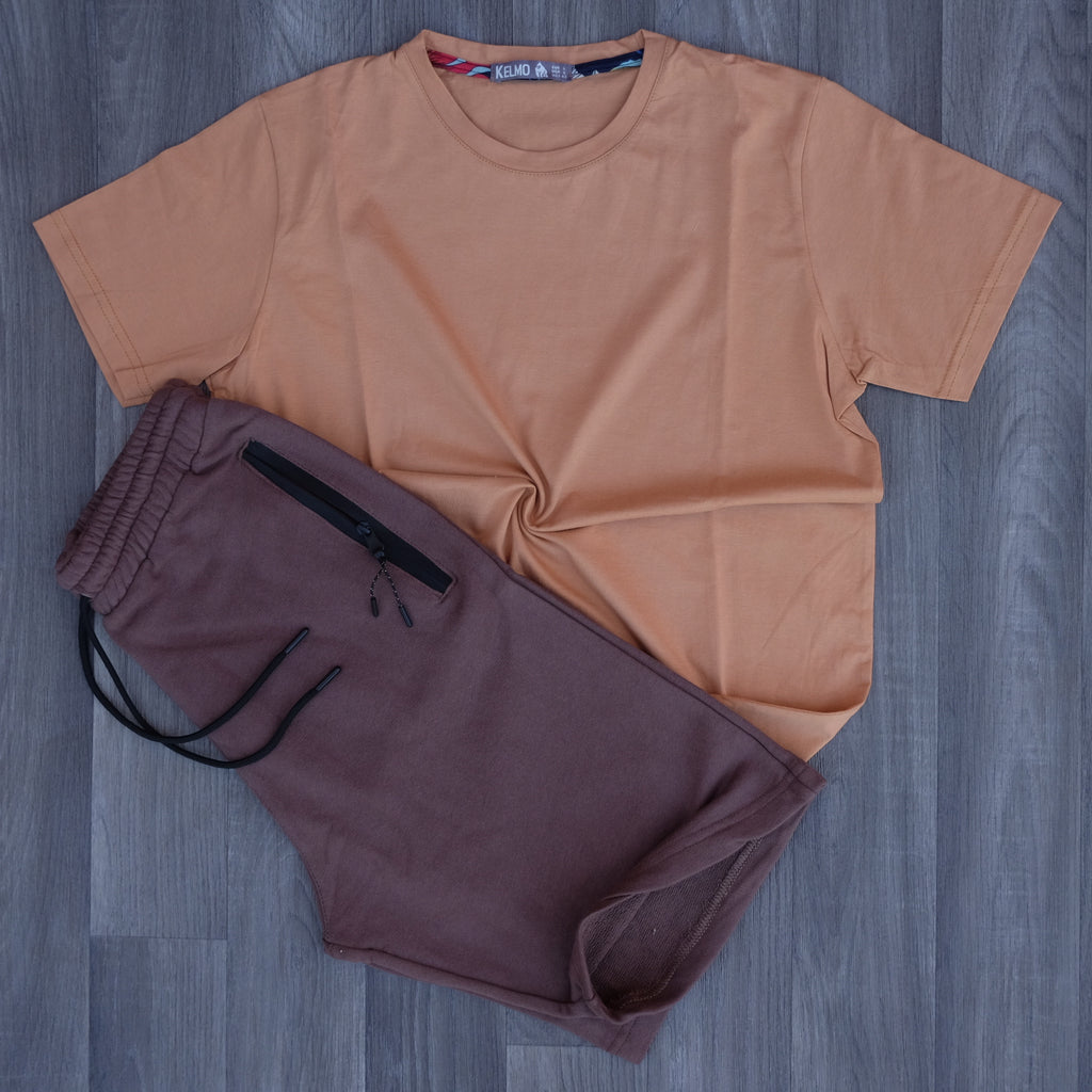 Pack Short Marron + T-Shirt Marron Clair
