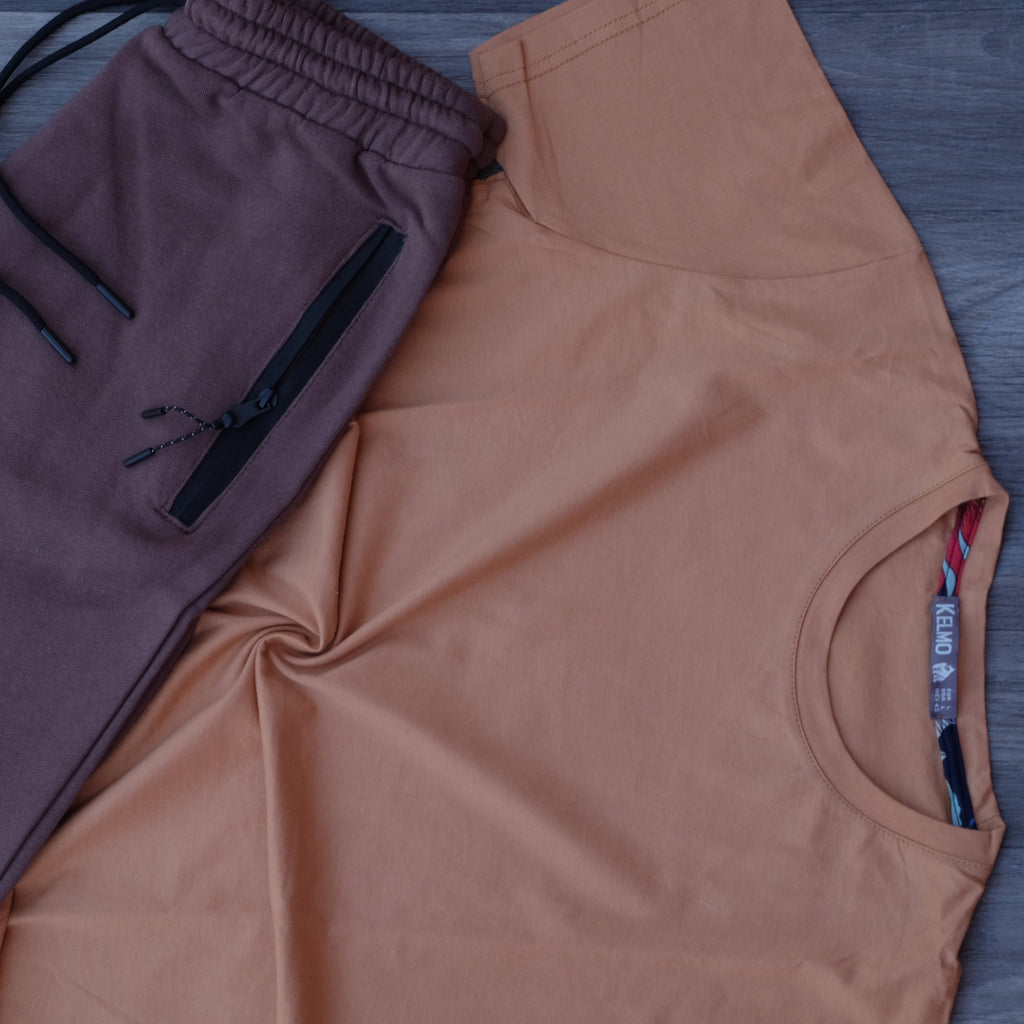 Pack Short Marron + T-Shirt Marron Clair