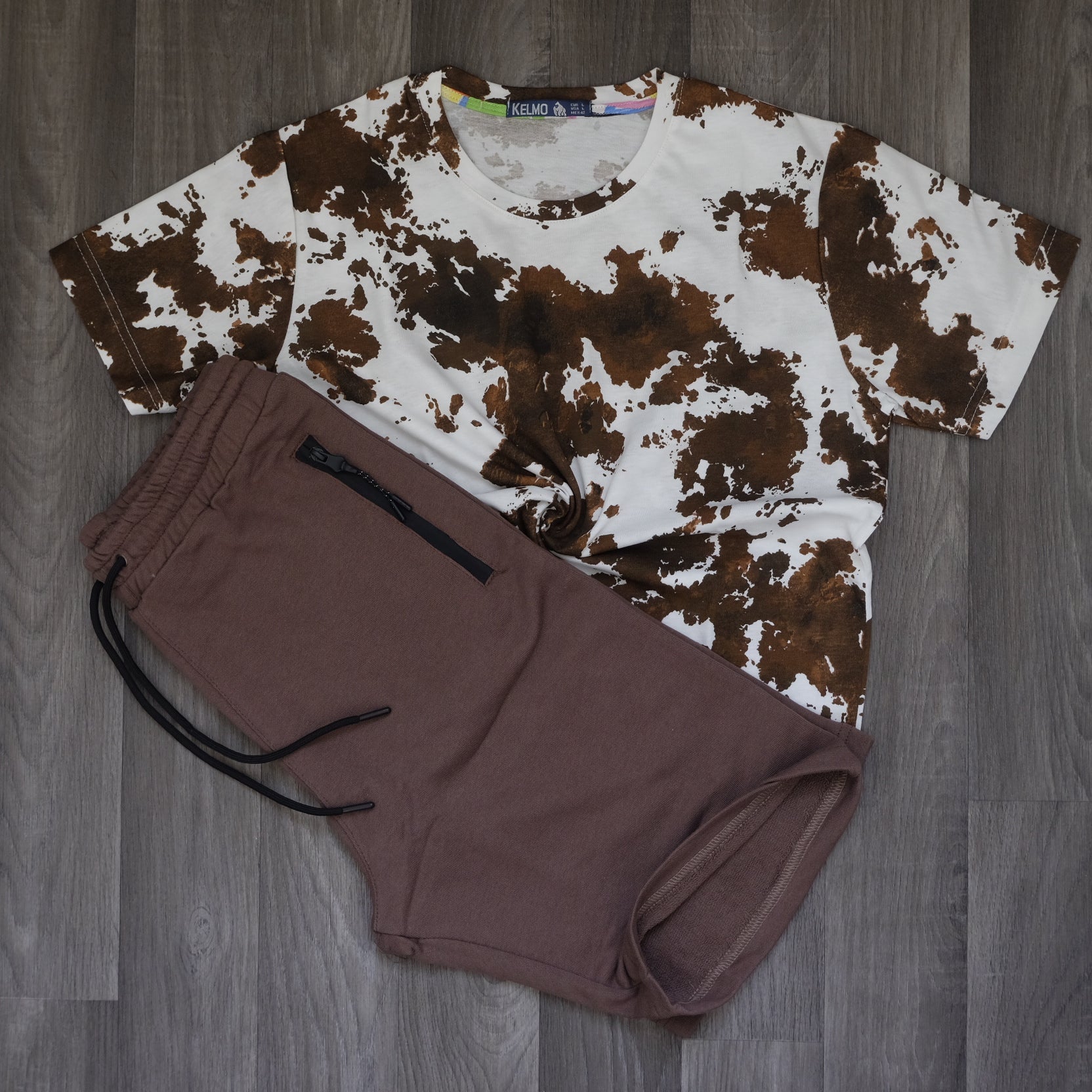 Pack Short Marron + T-Shirt Tie Dye