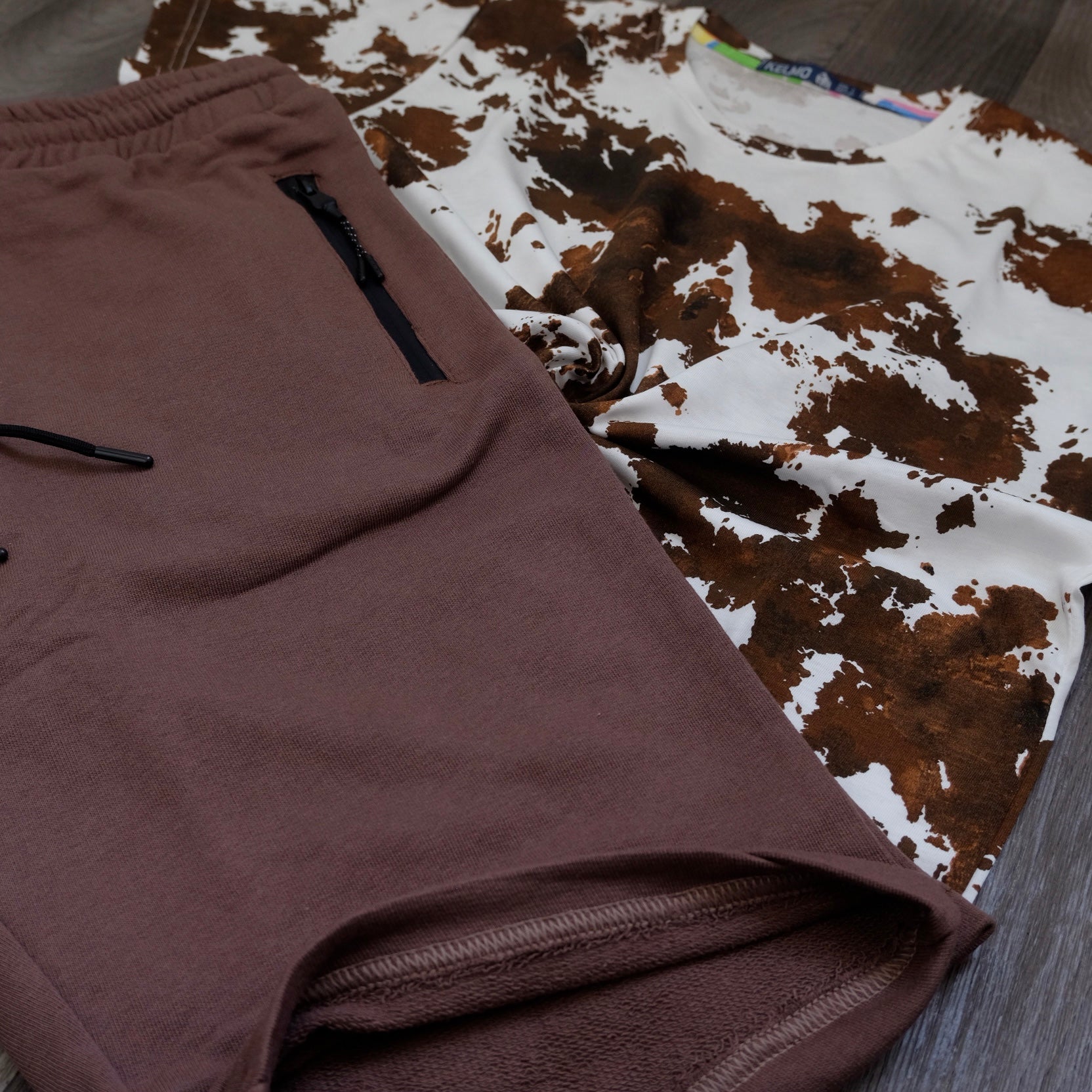 Pack Short Marron + T-Shirt Tie Dye