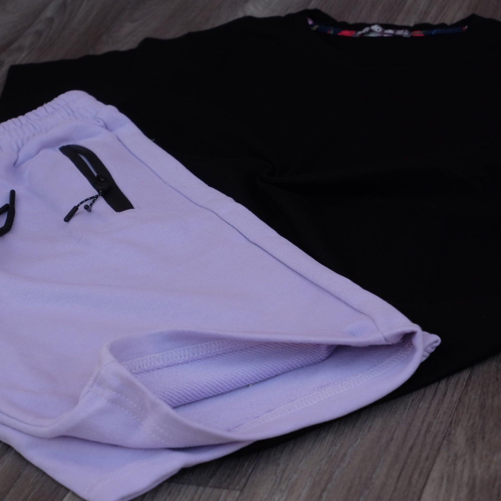 Pack Short Mauve Clair + T-Shirt Noir