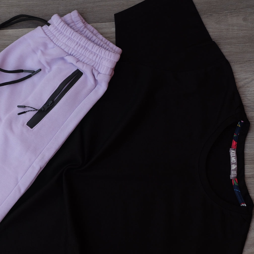 Pack Short Mauve Clair + T-Shirt Noir