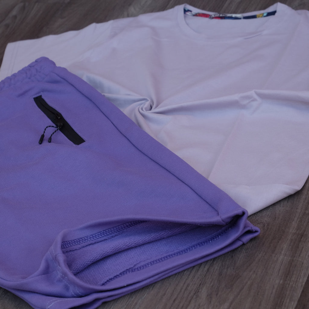 Pack Short Mauve Fonce + T-Shirt Mauve Clair