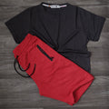 Pack Short Rouge + T-Shirt Gris Fonce