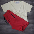 Pack Short Rouge + T-Shirt Jaune Poussin