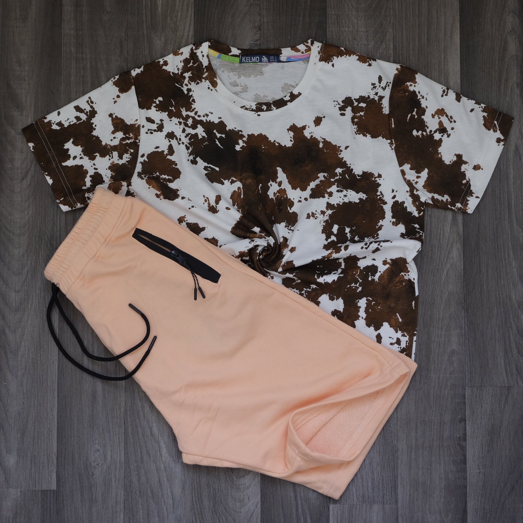 Pack Short Saumon + T-Shirt Tie Dye