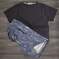 Pack Short Tie Dye Bleu Indigo + T-Shirt Gris Fonce