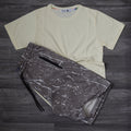 Pack Short Tie Dye Marron + T-Shirt Jaune Poussin