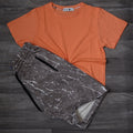Pack Short Tie Dye Marron + T-Shirt Orange