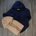 Pack 2 Sweat a Capuche Cotton Beige + Bleu Marine