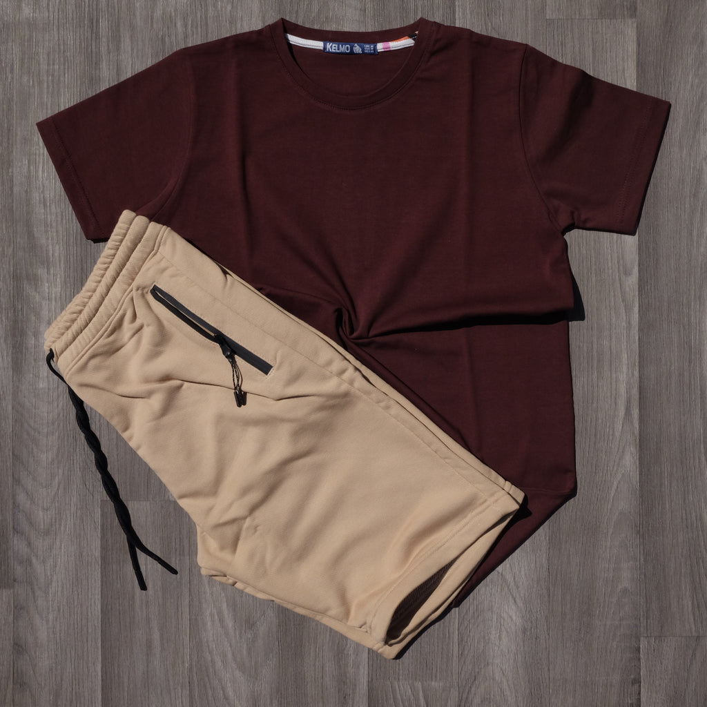 Pack Short Beige + T-Shirt Grenat