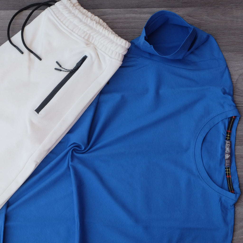 Pack Short Blanc + T-Shirt Bleu Roi