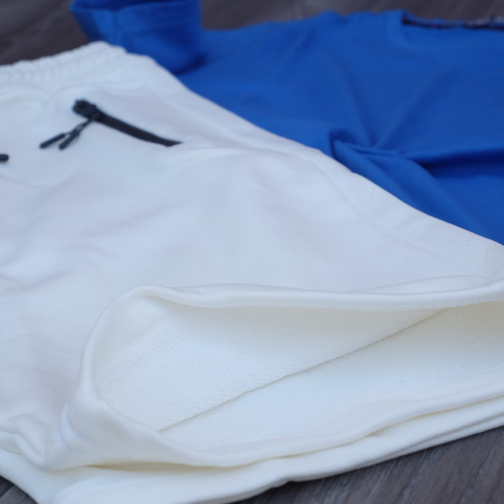 Pack Short Blanc + T-Shirt Bleu Roi