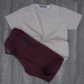 Pack Short Grenat + T-Shirt Beige