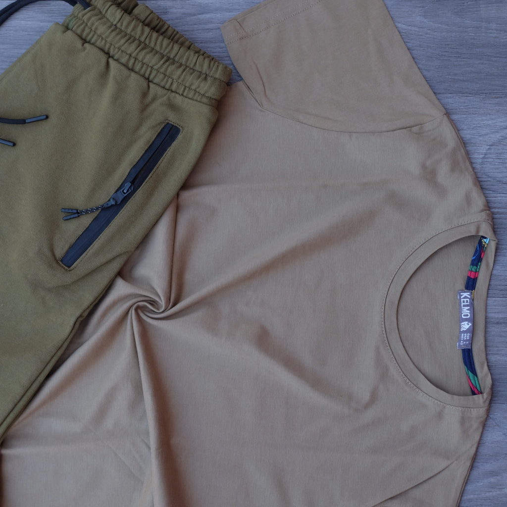 Pack Short Kaki Clair + T-Shirt Kaki Clair