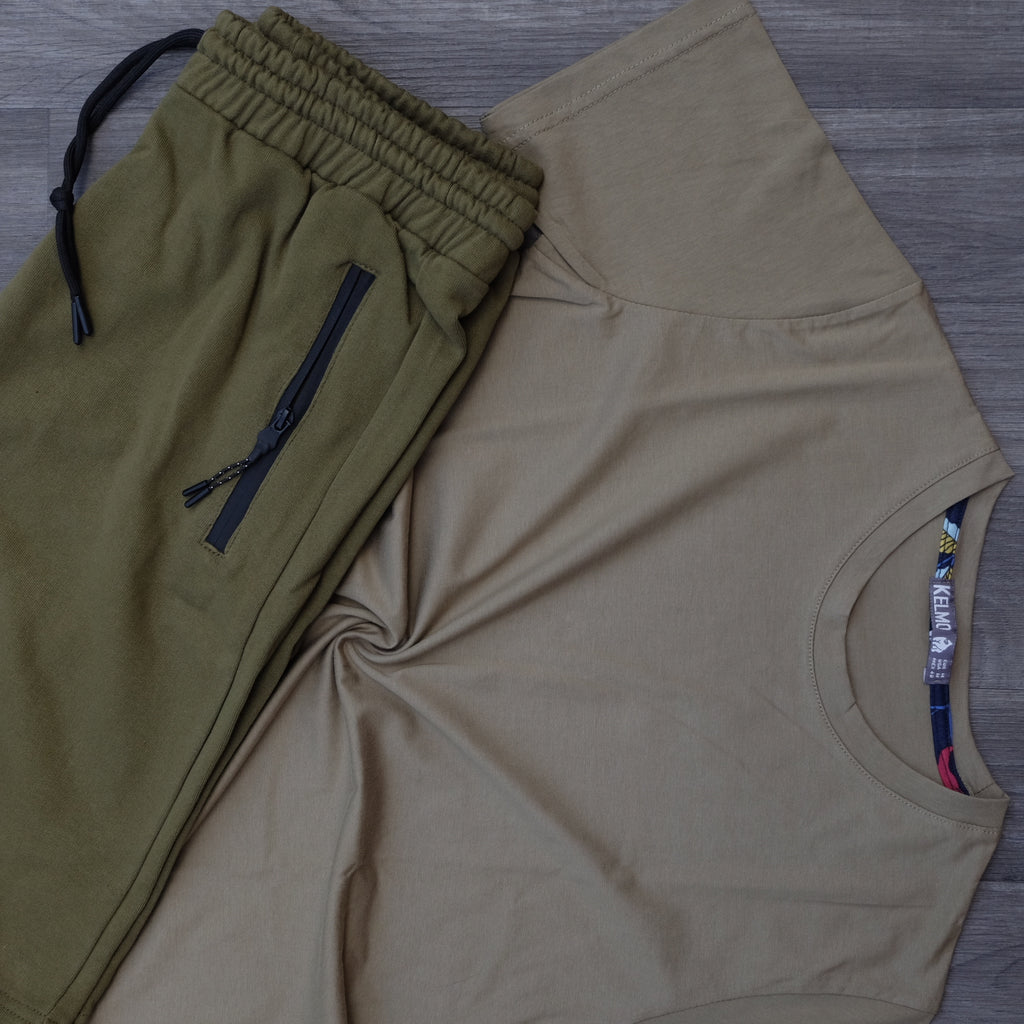 Pack Short Kaki Clair + T-Shirt Kaki Clair