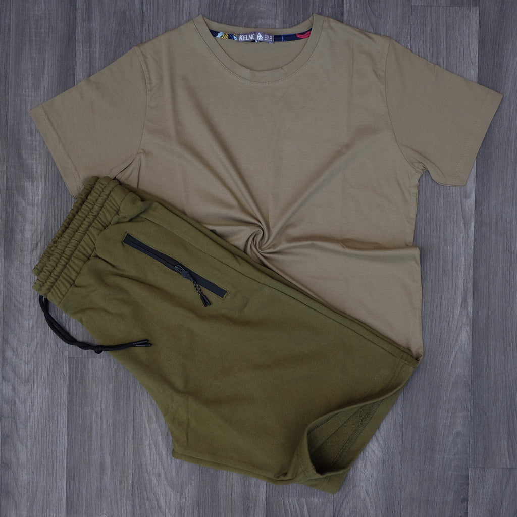 Pack Short Kaki Clair + T-Shirt Kaki Clair