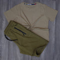 Pack Short Kaki Clair + T-Shirt Kaki Clair