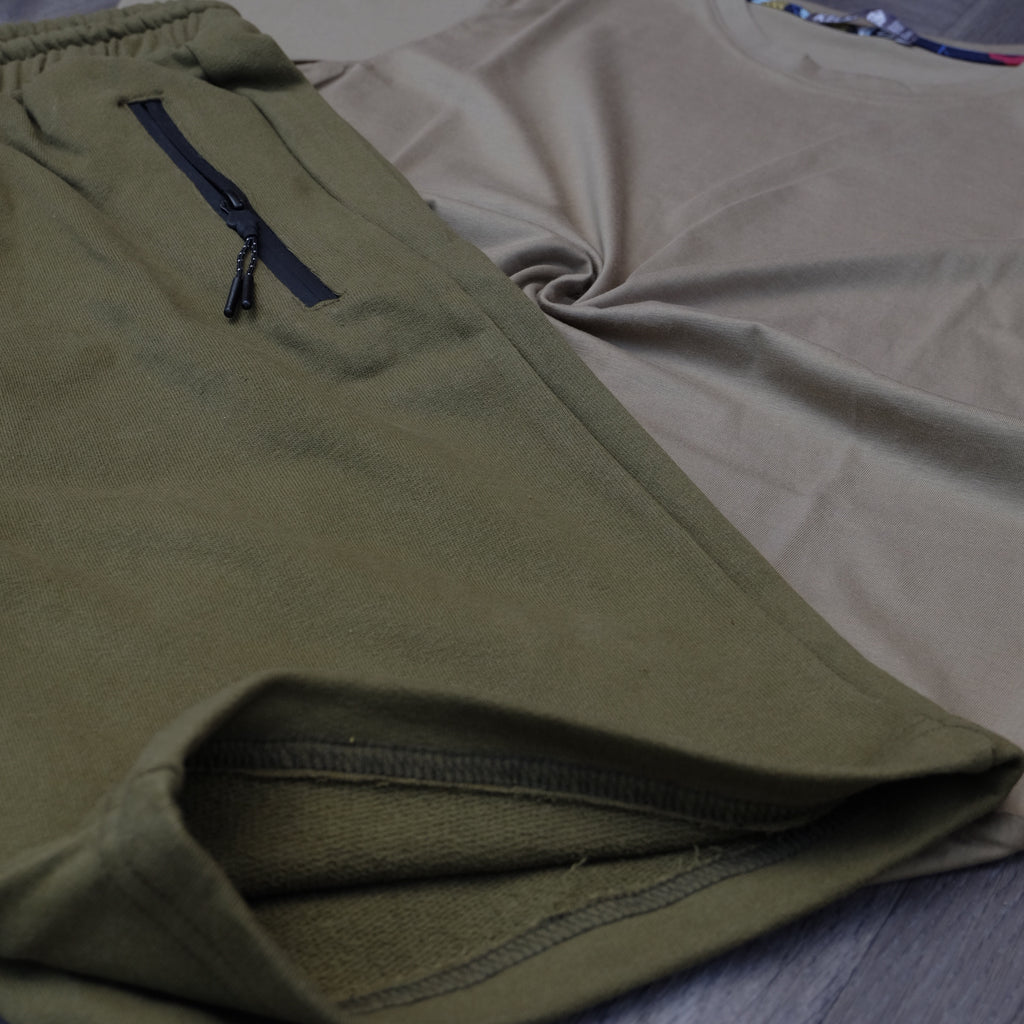 Pack Short Kaki Clair + T-Shirt Kaki Clair