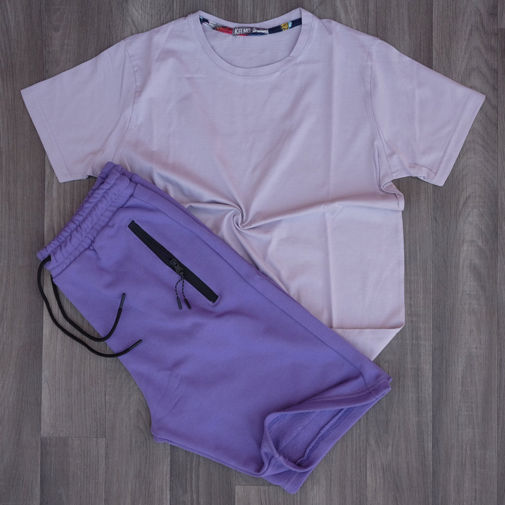 Pack Short Mauve Fonce + T-Shirt Mauve Clair