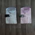 Pack 2 Chemise Col Mao Bleu Ciel + Rose