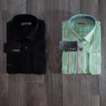 Pack 2 Chemise rayée Vert + Noir