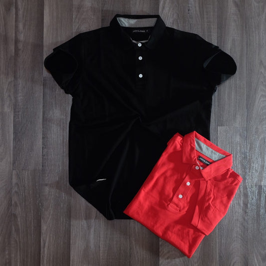 Pack 2 Polo Noir + Rouge