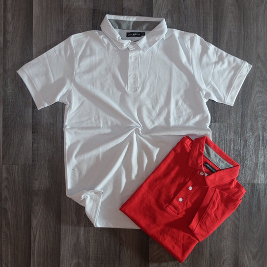 Pack 2 Polo Rouge + Blanc