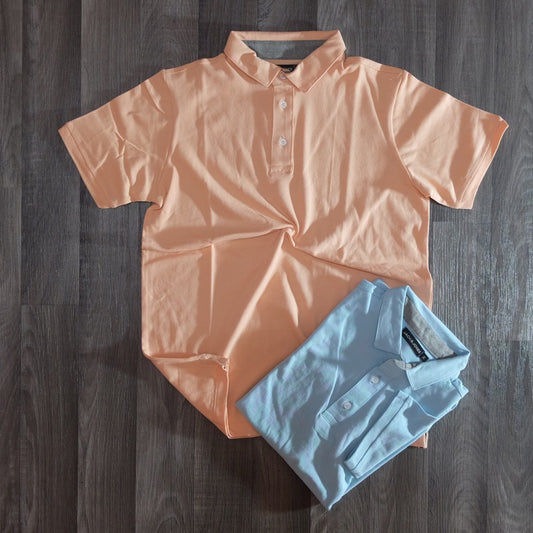 Pack 2 Polo Saumon + Bleu Ciel