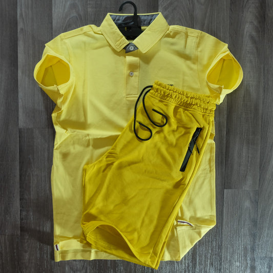 Pack Short Motard+ Polo Jaune