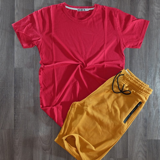 Pack Short Motard + T-Shirt Rouge